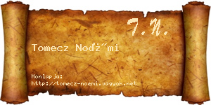 Tomecz Noémi névjegykártya